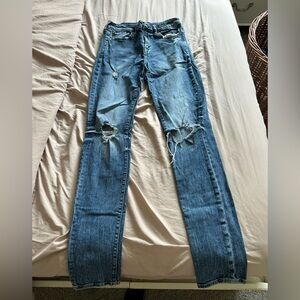 American Eagle Outfitters Ripped Blue Skinny Jeans
